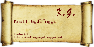 Knall Gyöngyi névjegykártya